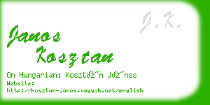 janos kosztan business card